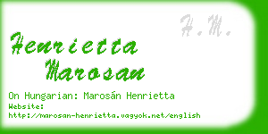 henrietta marosan business card