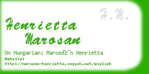 henrietta marosan business card